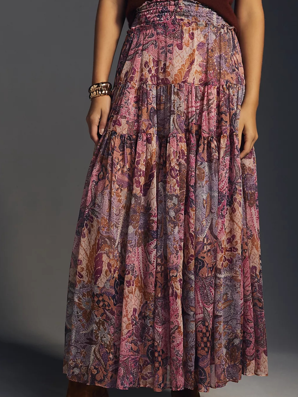 Nwt Anthropologie Misa Allesia Skirt In Floral Chiffon Multi